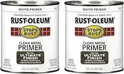 Rust-Oleum Stops Rust Clean Metal Primer, Flat White, Quart 946 ml (Pack of 2)