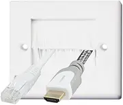 Auline White Brush Single 1 Gang Wall Outlet Cable Entry Plate Tidy Mount Face Plate Wall Plate (1)