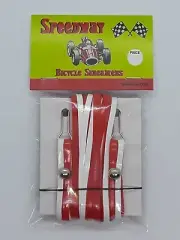 Speedway Handlebar Streamers set of 2 "Red and White" Bike Bicycle BRAND NEW