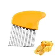 Catzon Crinkle Vegetable Cutter Stainless Steel for Potato Carrot Chip-Orange