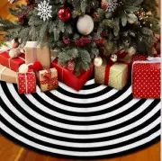 NEW Christmas or Halloween Black and White 48" Tree Skirt Annual Ring Decor
