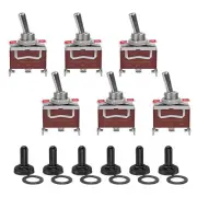 6 Pcs 12V Momentary Toggle Switch (ON)-OFF-(ON) 3-Way Switch for Marine Boat