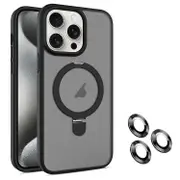 For iPhone 13 Pro Max MagSafe Magnetic Holder Phone Case - Black