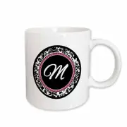 3dRose Letter M stylish monogrammed circle - girly personal initial personalized
