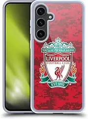Head Case Designs Officially Licensed Liverpool Football Club Home Red Crest Digital Camouflage Gel Case [Military Grade Protection] Compatible with Samsung Galaxy S24+ 5G