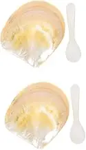 OKUMEYR 2 Sets Natural Shell Mini Caviar Dish Decorative Photo Prop Desktop Adornment Shell Adornment for Dinner Table Easy Clean Sauce Holder