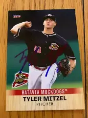 Tyler Mitzel 2018 Signed Batavia Muckdogs Team Card