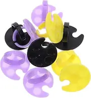 Baluue 10pcs Nail Palette Art Polish Plate Nail Polish Finger Rings Couture Pallet Gel Nail Kit Nails Base Foil Nail Art Electric Nail Tool Tray Color Palette Ring Glue Cup Plastic