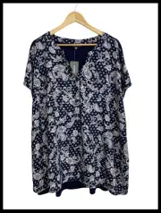 NWT AUTOGRAPH Women's Navy Paisley Tunic Top Blouse Plus Size 24 RRP $69.99