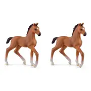 2x Schleich 3.5'' Oldenburger Foal Horse Animal Action Figure Kids Play Toy 3-8y