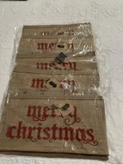 NIP MUD PIE Merry Christmas Pillow Wrap X 5