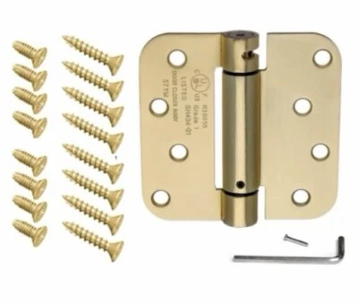 (2) 2 Pk 4" Self Closing Spring Door Hinge 5/8" Radius UL Listed