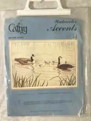Mother Goose Geese Crewel Needlework Kit Wool Yarn Cathy Needlecraft VTG NEW