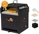 Outdoor 4-in-1 Pizza Oven, 12" Wood Fired, Stone, Peel, Cutter, BBQ Grate