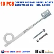 10X 250mm Offset Pigtail Insulator Outrigger Electric Fence Star Picket Post