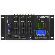 Vonyx 4-Channel Compact DJ Mixer with Bluetooth an built-in USB Player