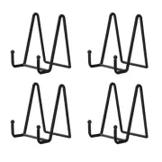 4 Pack 4.5 Inch Black Display Stands Metal Plate Holder Display Stands for Pi...