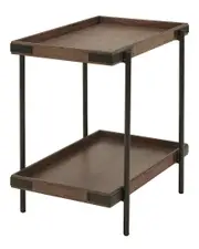 Alaterre Kyra 27In Oak & Metal Side Table With Shelf