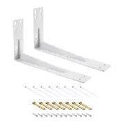 Shelf Brackets, 2Pcs 150x295mm Cold Rolled Steel Floating Shelves Bracket(White)