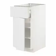 METOD / MAXIMERA base cabinet with drawer/door, white/Stensund white, 40x60x80 cm