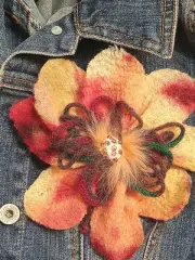 Merino Wool Handmade Handcrafted Fabric Brooch