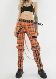 [Tripp NYC] Orange Plaid Bondage Pants
