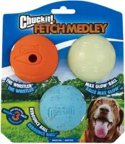 Fetch Medley Balls, 3 Count, Medium, 2.5-Inch M (Pack of 3)