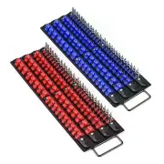 80-Piece Portable Socket Organizer Tray, 2 Pcs Set, Blue & Red, Tools