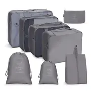 8PCS Storage Bag Travel Packing Cubes Pouches Luggage Organiser Clothes Suitcase