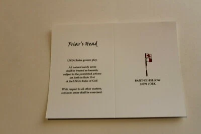 Friar's Head Golf Club Brand New Scorecard