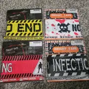 4 Packs Fright Tap 3" wide 30' Long Dead End Zombie Crossing No Trespassing