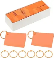uxcell 3"x2" Colored Index Card, 3000Pcs Small Index Flash Cards with 30 Ring Study Card Blank Note Card Mini Paper Tags for Learning Study Craft DIY, Orange