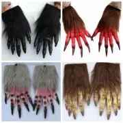 Halloween Wolf Gloves Werewolf Costume Fingernails Adult Werewolf Hands Claw
