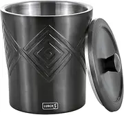 [Lurch] 240795 Ice Bucket Made of Double-Walled Stainless Steel for Keeping Ice Cubes Cool 1500 ml Smokey Grey