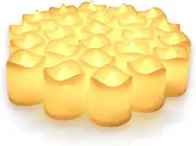 [Neween] Battery Operated LED Tealights, Pack of 12, Flameless Tea Lights with Warm White Light, Electric Candles Realistic for Wedding, Table, Gift, Outdoor