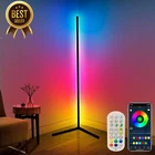 Floor Lamp 165cm LED RGB Colour Changing Dimmable App Remote Music Sync USB Blac