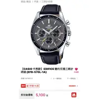 在飛比找蝦皮購物優惠-CASIO 卡西歐EDIFICE 簡約沉穩三眼計時錶(EFB