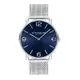 COACH C字公司貨米蘭帶男錶-白鋼帶藍面/41mm CO14602652