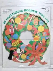 Vintage Eureka Christmas Holiday Wreath Diecut Decoration Nutcracker Glitter
