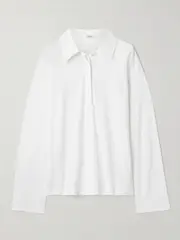 [The Row] The Row - Roddie Brushed Cotton-jersey Polo Shirt - White - x small x small White