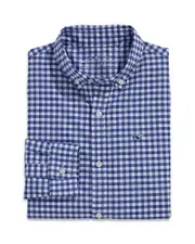 Vineyard Vines Boys' On-The-Go Brrr Gingham Button Down Shirt - Little Kid, Big Kid