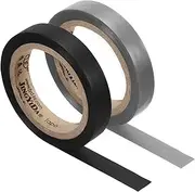 uxcell 26Ft Grip Finishing Tape, 2 Pack PVC Racquet Finishing Tapes Racket Accessories Sticky Seal for Tennis Badminton, Grey/Black