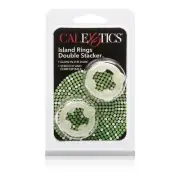 CalExotics - Island Rings Double Stacker Penis Ring 2pk - Glow-in-the-Dark