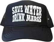 [FUNNY TRUCKER HATS] Save Water Drink Margs Trucker Hat for Men or Women, Vintage Fit with Funny Novelty Graphic, Custom Mesh Cap