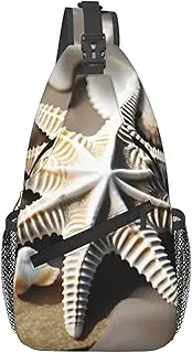 [DRTGEDS] Beach Seashell Starfish Sling Backpack,Men Cross Chest Bag Diagonally,Shoulder Bag For Outdoor Travel Cycling Bag