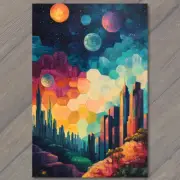4x6" Space City Neon Towers Fantasy Skyline Outer Space Futuristic Setting