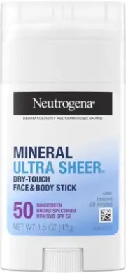 Neutrogena Ultra Sheer Dry Touch Face & Body Stick Sunscreen SPF 50 1.5oz 12/25