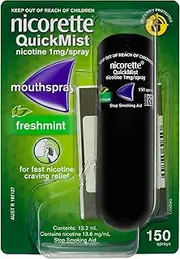 Nicorette Quit Smoking QuickMist Nicotine Mouth Spray Freshmint 150 Pack