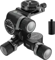 Alloy 3 Axis Pan Tilt Head with Quick Switch Large Max Load 13.2lb/6kg, TH15