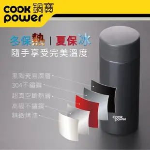 【CookPower 鍋寶_買1送1】不鏽鋼內陶瓷輕巧口袋杯245ml(保溫杯 保溫瓶)